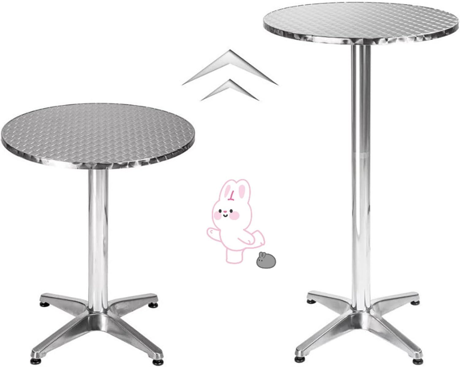 Round, height-adjustable, Bistro Bar Table – 60cm Tabletop with Gas-Lift Height Adjustment