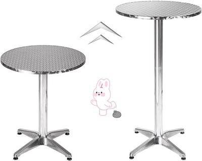 Round, height-adjustable, Bistro Bar Table – 60cm Tabletop with Gas-Lift Height Adjustment