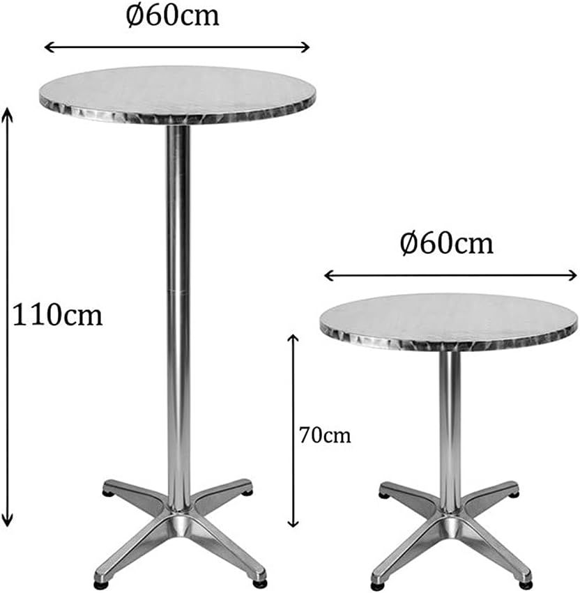Round, height-adjustable, Bistro Bar Table – 60cm Tabletop with Gas-Lift Height Adjustment