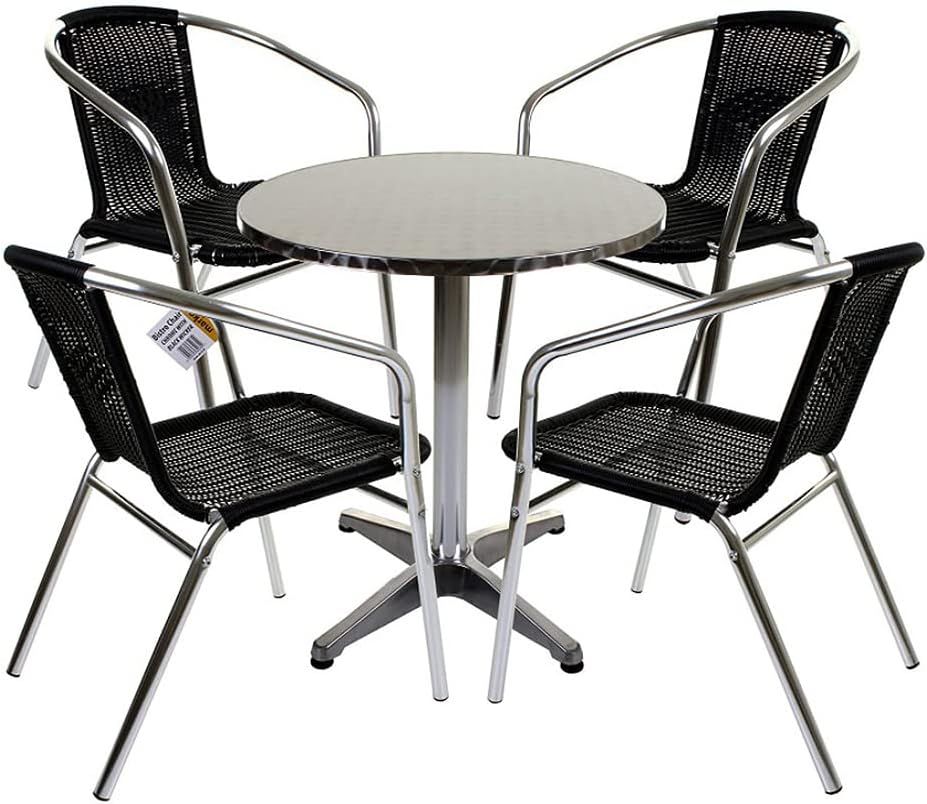 Round, height-adjustable, Bistro Bar Table – 60cm Tabletop with Gas-Lift Height Adjustment