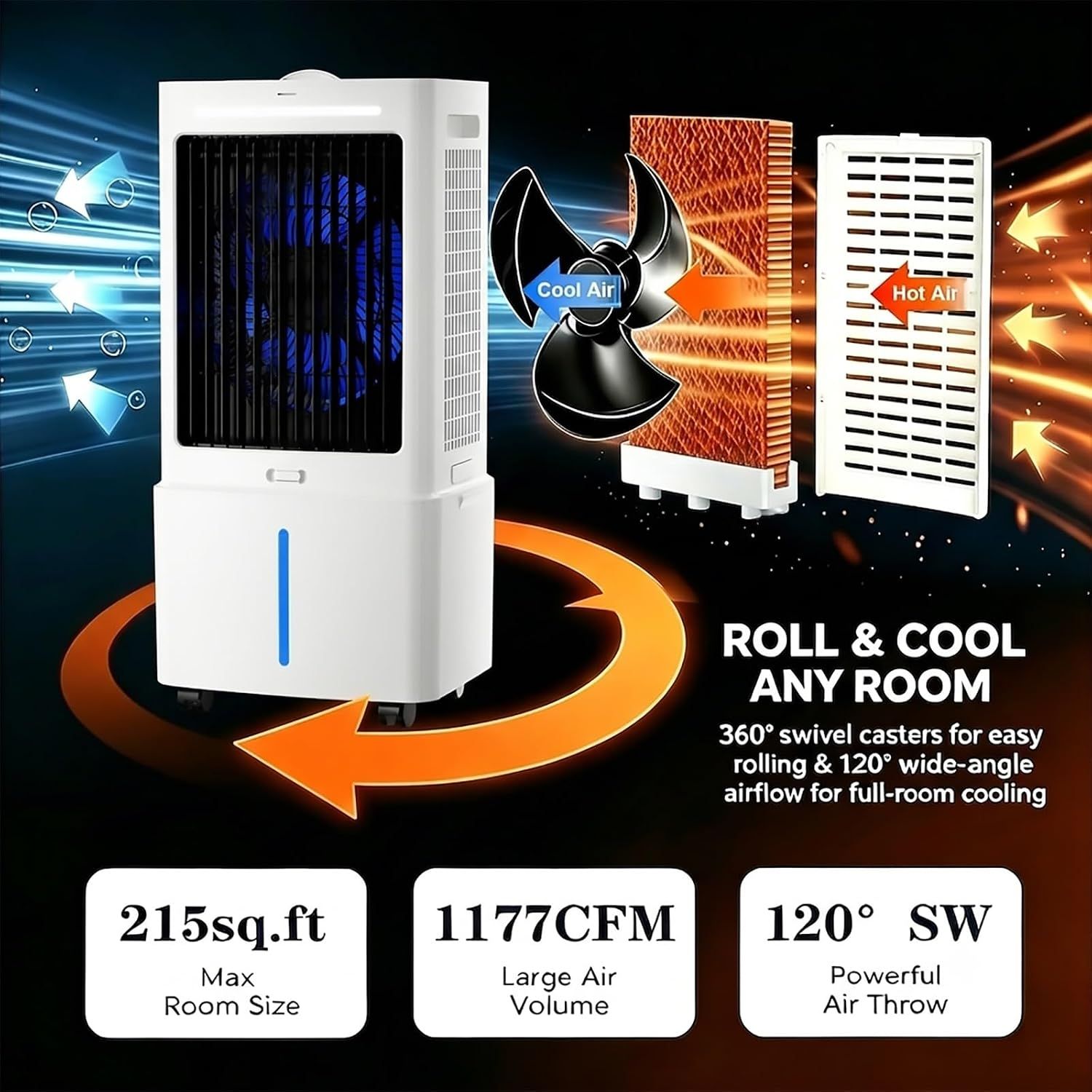 Air Cooler Portable Fan 12L Evaporative
