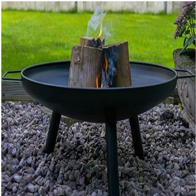 Charcoal Log Wood Outdoor Fire Pit, Garden Patio Heater for Backyard, BBQ, and Outdoor Heating