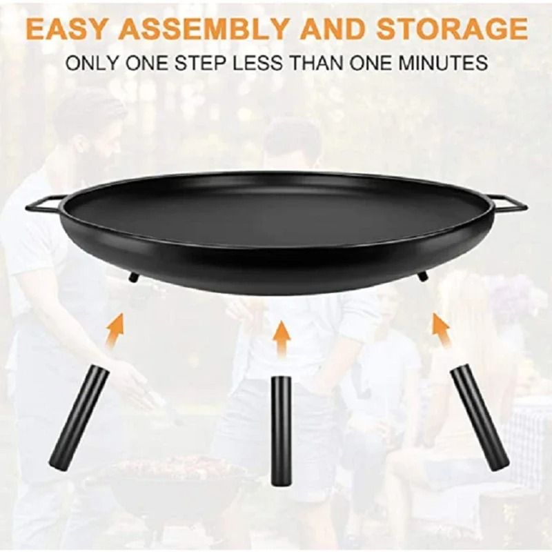 Charcoal Log Wood Outdoor Fire Pit, Garden Patio Heater for Backyard, BBQ, and Outdoor Heating