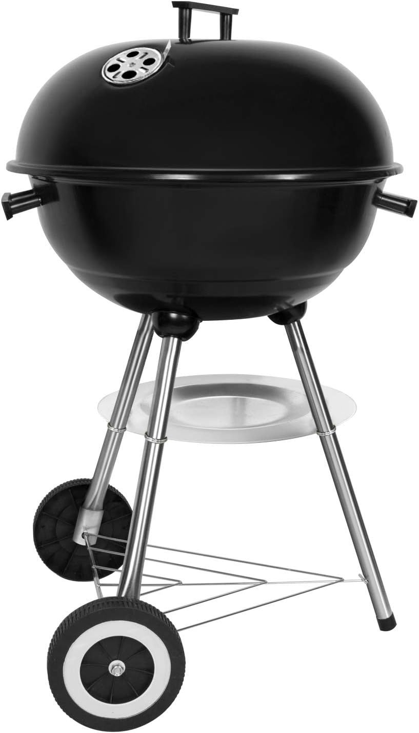 Charcoal Kettle BBQ Grill with Lid, 41cm Round Barbecue