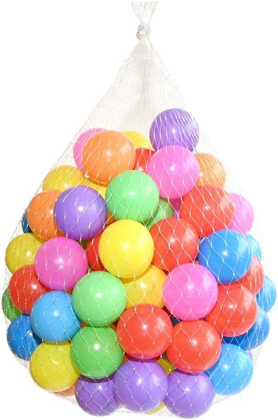 Ball Pit Balls 100PCS Multicoloured Soft Plastic Play Balls with Carry Bag