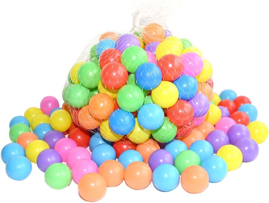 Ball Pit Balls 100PCS Multicoloured Soft Plastic Play Balls with Carry Bag