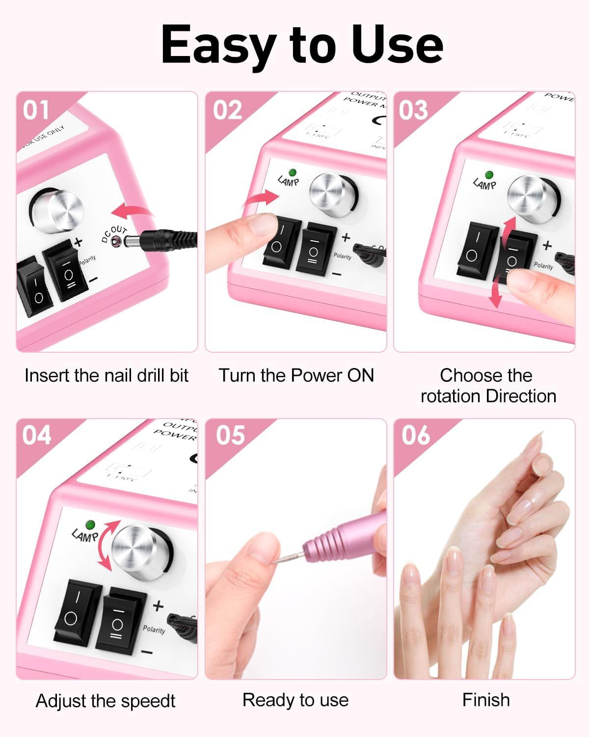 Professional Electric Nail Drill Machine – 20,000 RPM Manicure &amp; Pedicure Kit