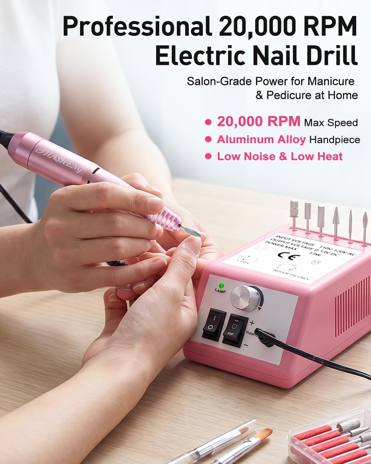 Professional Electric Nail Drill Machine – 20,000 RPM Manicure &amp; Pedicure Kit