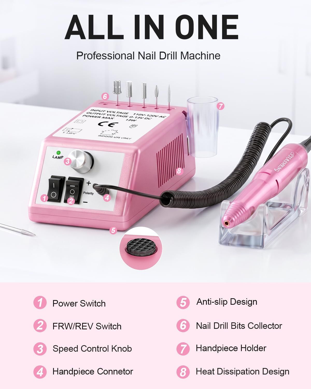 Professional Electric Nail Drill Machine – 20,000 RPM Manicure &amp; Pedicure Kit