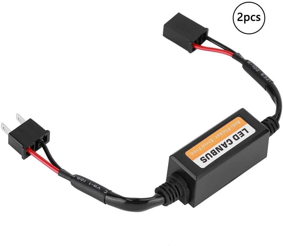 H7 LED Headlight CANbus Decoder, Error-Free Anti-Flicker Resistor, 2 Pack