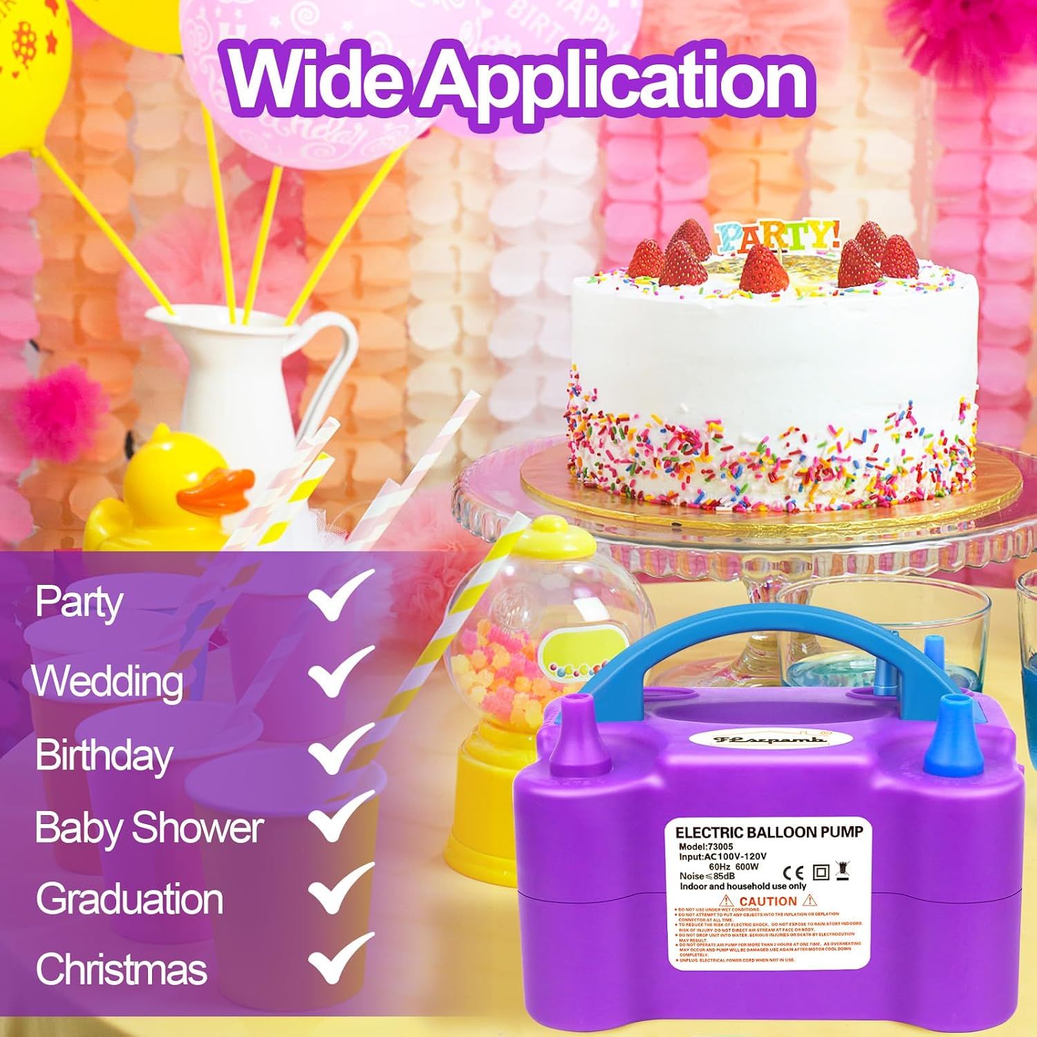 Electric Balloon Pump Inflator with 4 Nozzles