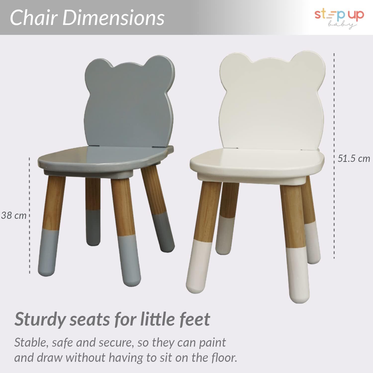 3-Piece Solid Pine Kids Furniture Set: Square Activity Table with 2 Matching Chairs - Durable Wooden Desk for Playroom, Schooling &amp; Dining - its Boys &amp; Girls Ages2 5