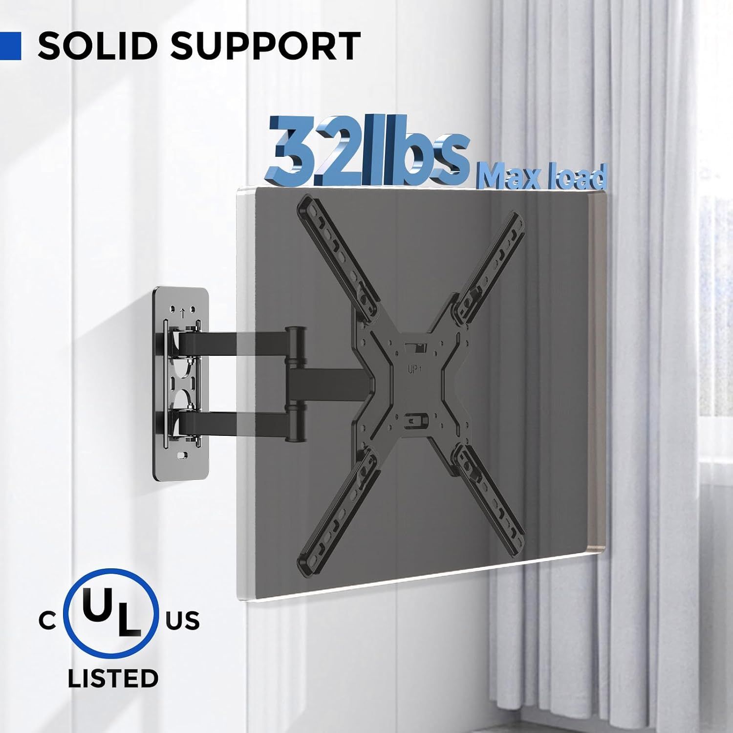 Universal Full-Motion TV Wall Mount – 26–60", Up to 35 kg, Swivel &amp; Tilt