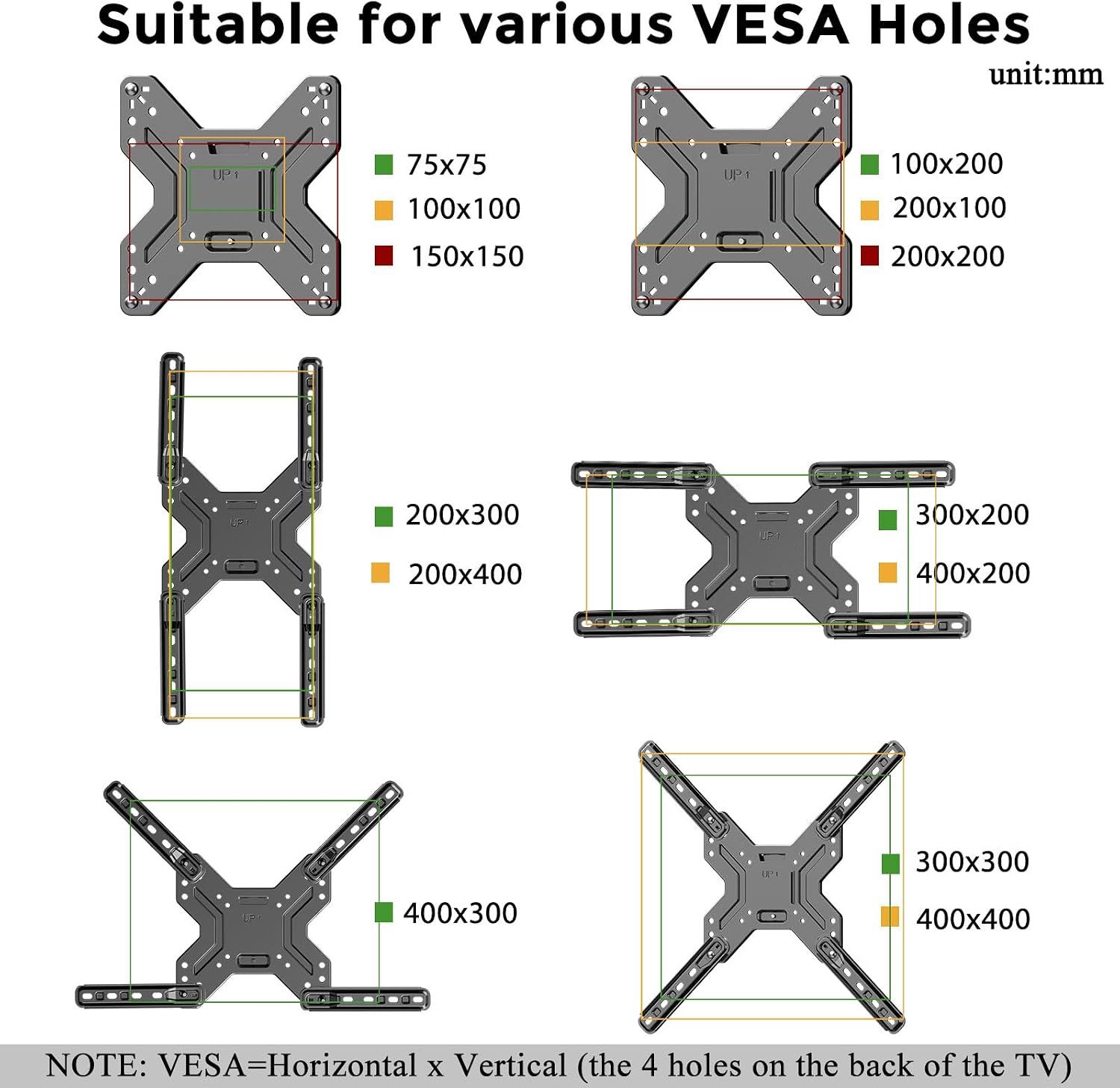 Universal Full-Motion TV Wall Mount – 26–60", Up to 35 kg, Swivel &amp; Tilt