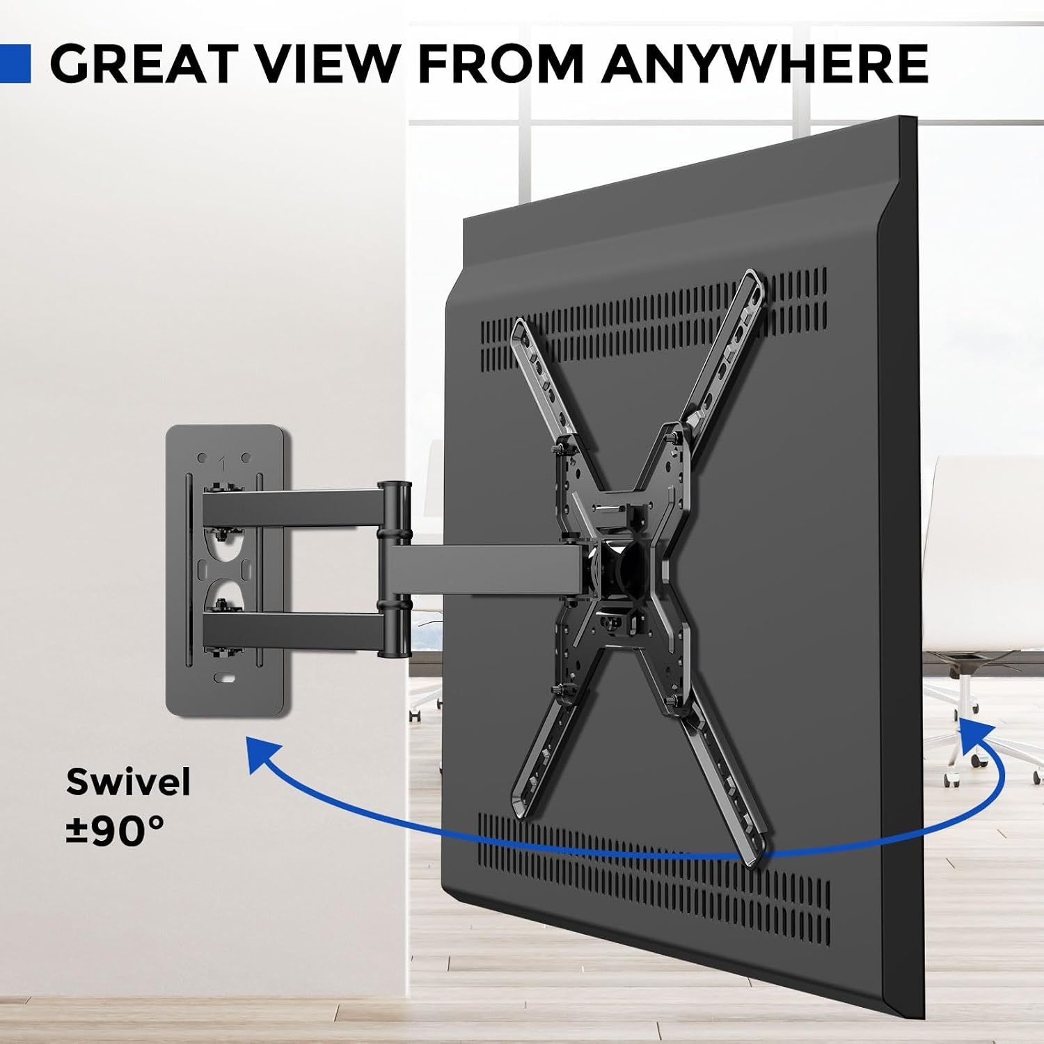 Universal Full-Motion TV Wall Mount – 26–60", Up to 35 kg, Swivel &amp; Tilt