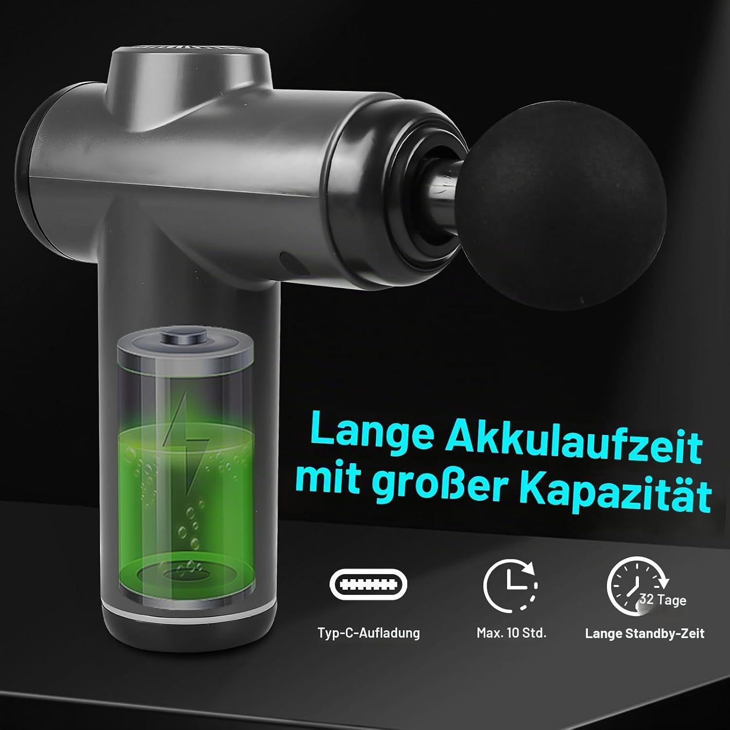 Massage Gun with 8 Massage Heads Portable Muscle Massage Device