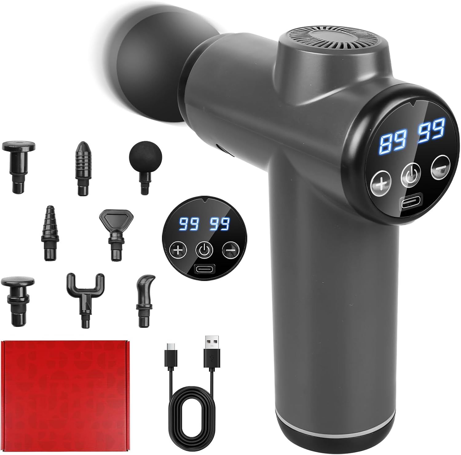 Massage Gun with 8 Massage Heads Portable Muscle Massage Device