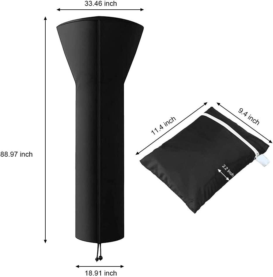 Waterproof Patio Heater Covers with Zipper and Storage Bag