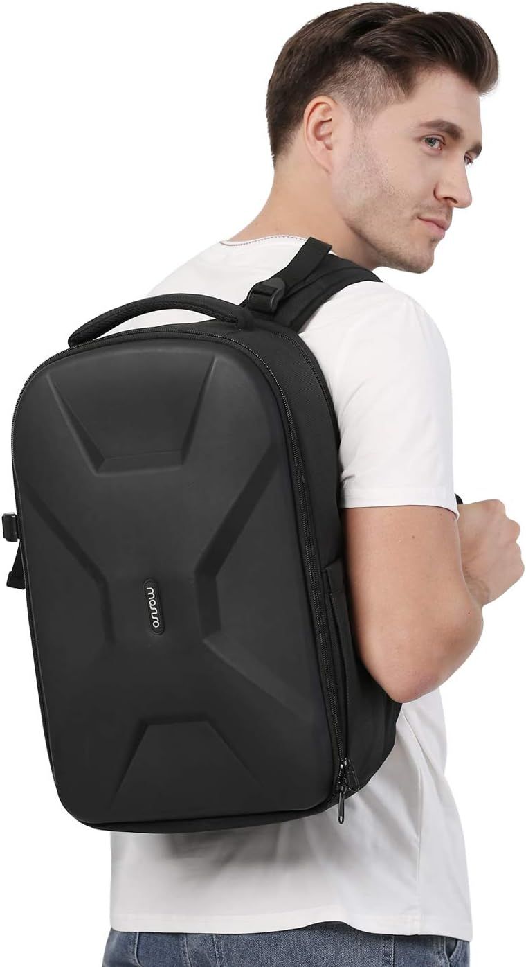 Waterproof Hardshell Camera Bag with Full-Open Access, Tripod Holder, and Laptop Compartment