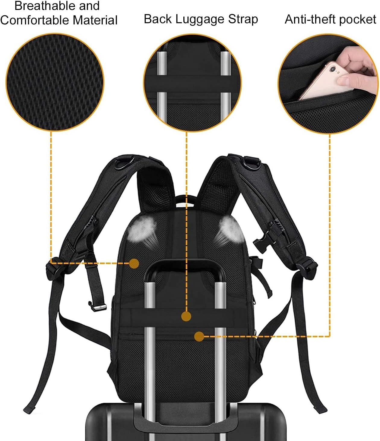 Waterproof Hardshell Camera Bag with Full-Open Access, Tripod Holder, and Laptop Compartment
