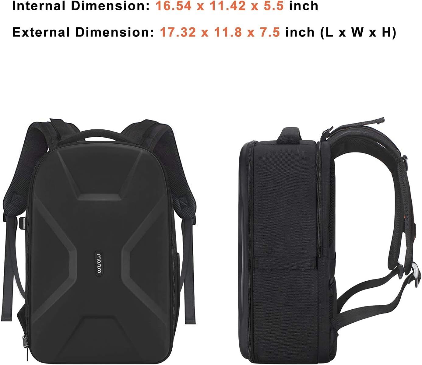 Waterproof Hardshell Camera Bag with Full-Open Access, Tripod Holder, and Laptop Compartment