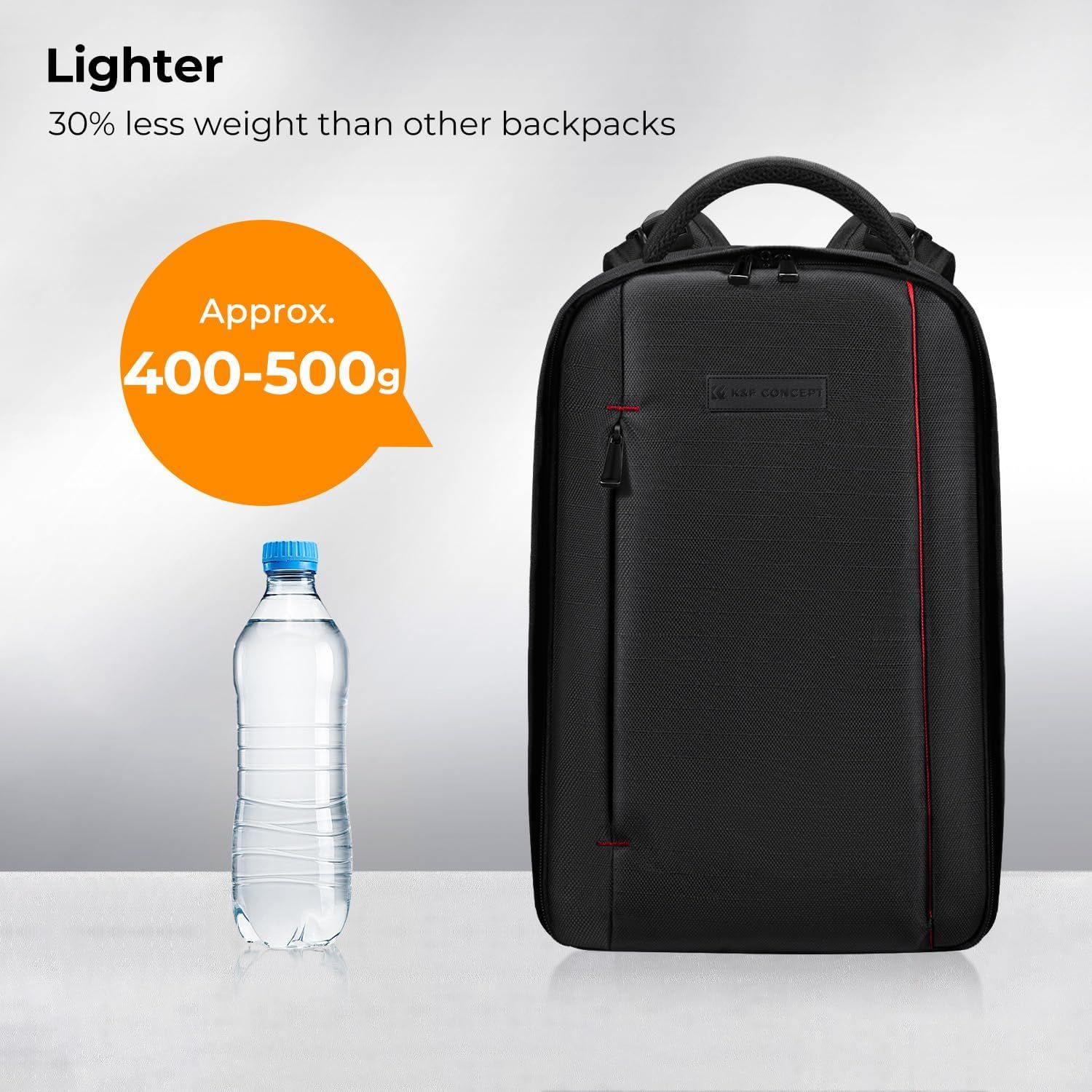 18L Waterproof-Resistant Photography Bag with Laptop Compartment, Black &amp; Red