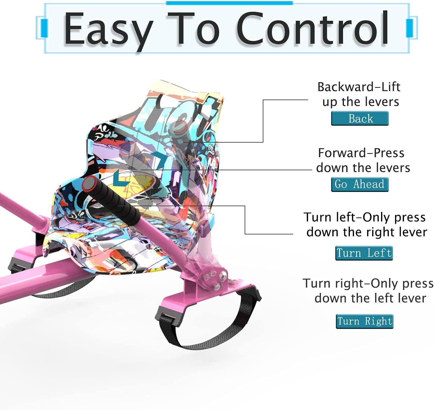 Hoverkart Seat Attachment for 6.5-10" Hoverboard