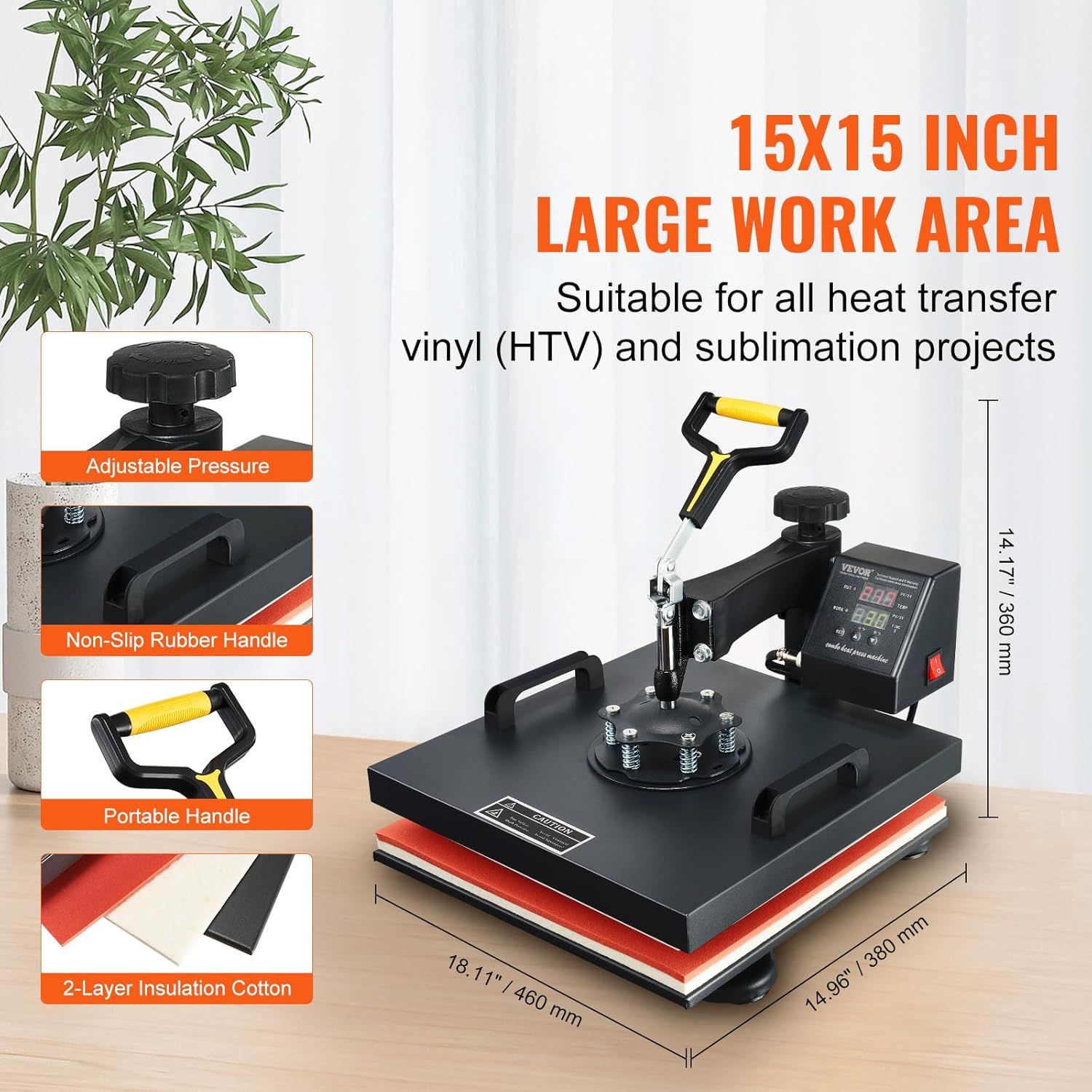 Versatile 15" Industrial Heat Press