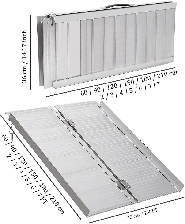 Aluminium Folding 3 ft Ramp that is lightweight, Portable with carrying Handle