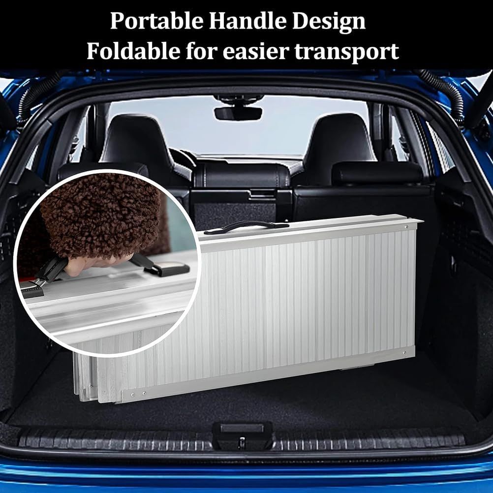 Aluminium Folding 3 ft Ramp that is lightweight, Portable with carrying Handle