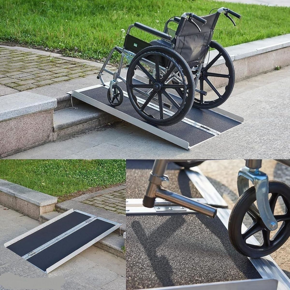 Folding Portable Wheelchair Ramp Lightweight Aluminium Mobility Access Ramp