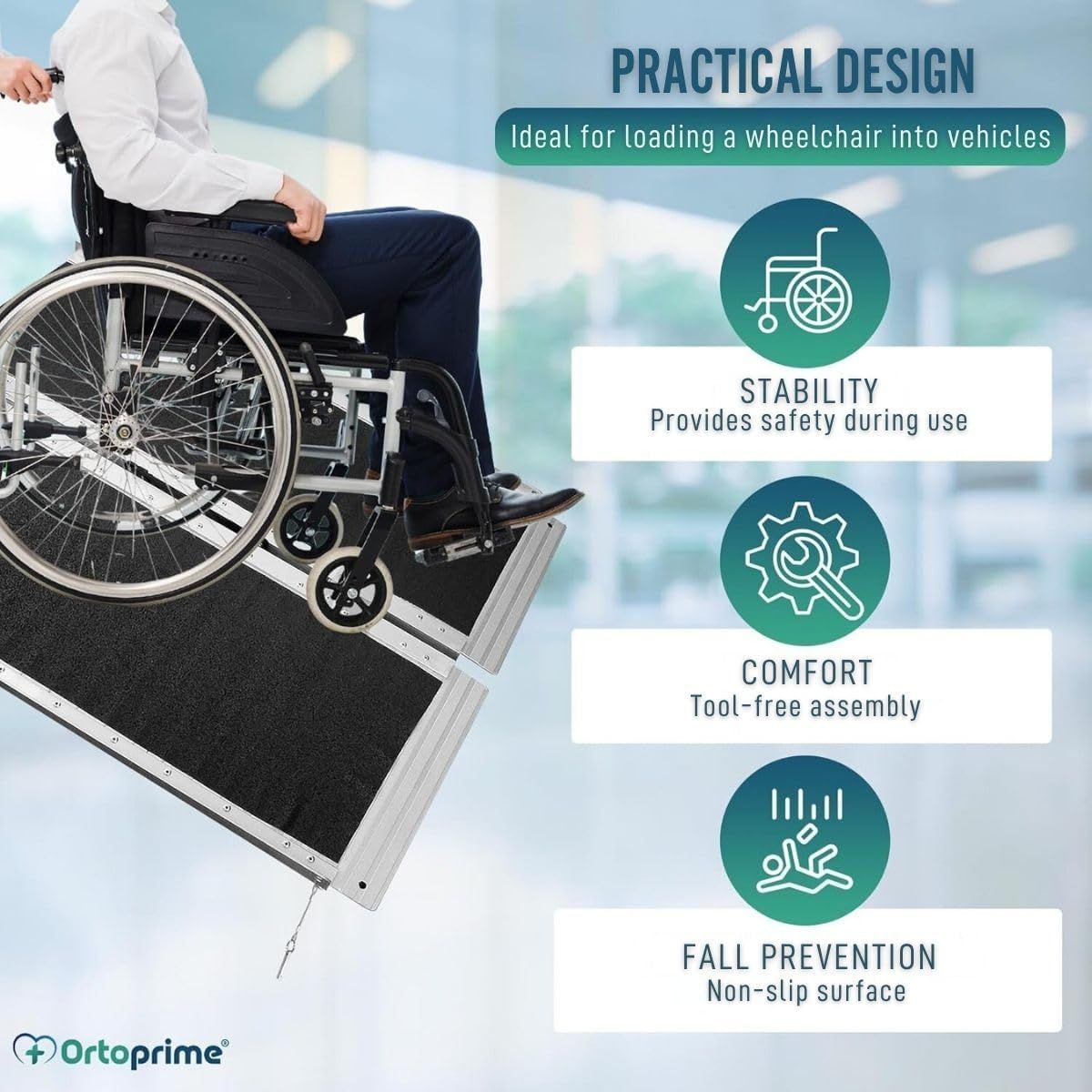 Folding Portable Wheelchair Ramp Lightweight Aluminium Mobility Access Ramp