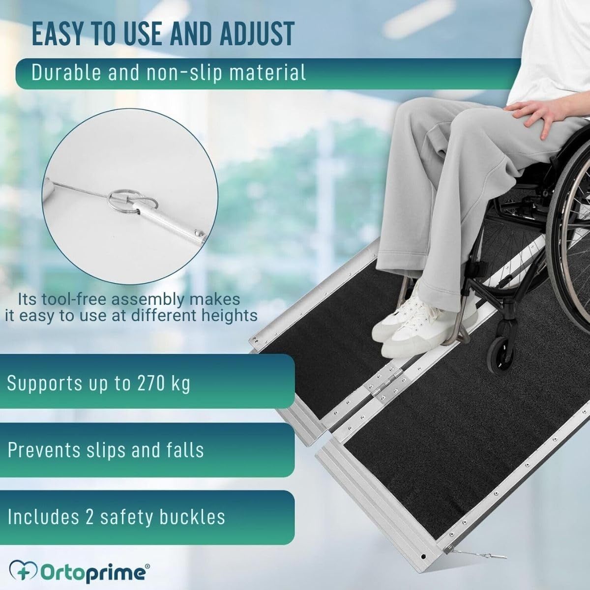 Folding Portable Wheelchair Ramp Lightweight Aluminium Mobility Access Ramp