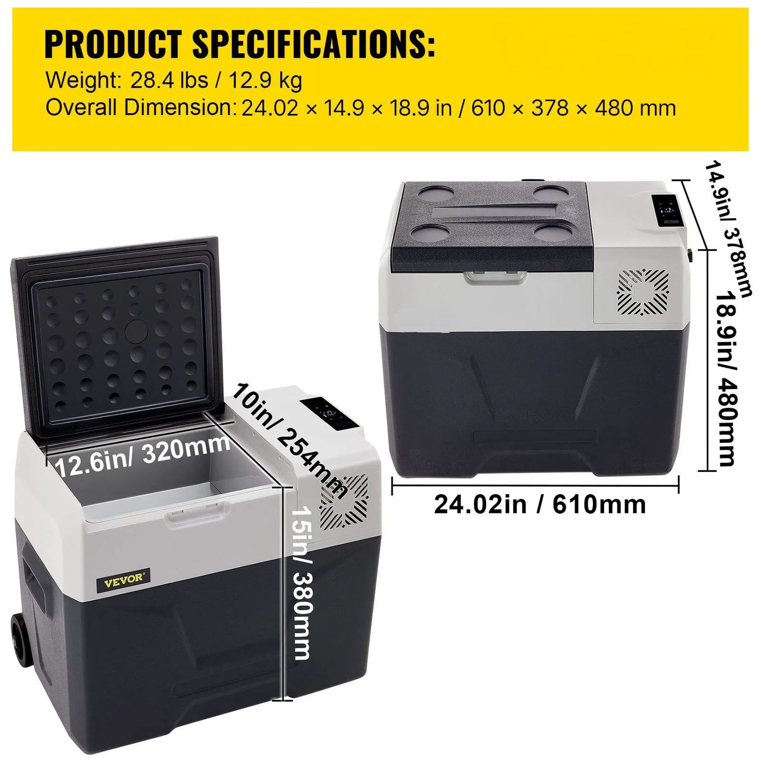 Portable 40L Car Refrigerator &amp; Freezer – 12V/24V DC and 100–240V AC, Model CX40