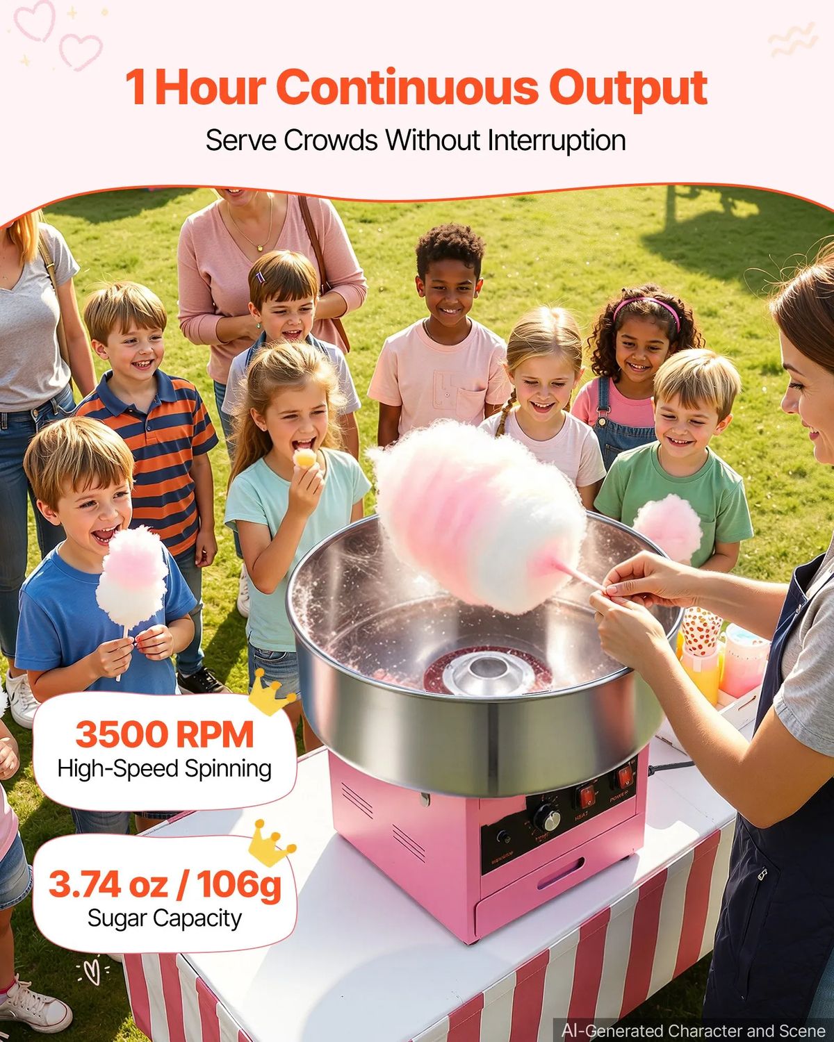 Professional 1000W Commercial Cotton Candy Machine – AK-609A