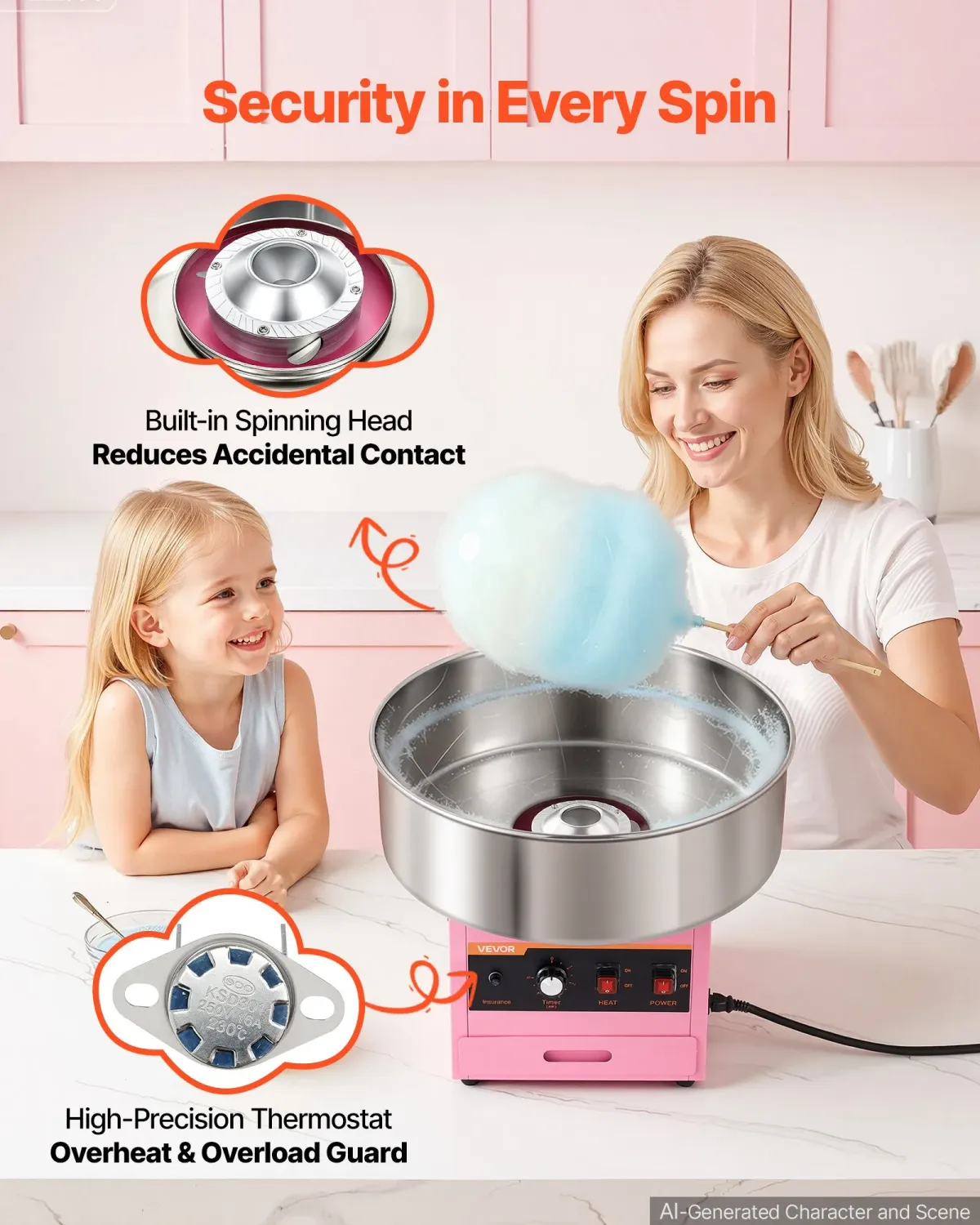 Professional 1000W Commercial Cotton Candy Machine – AK-609A
