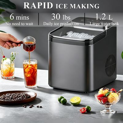 Portable Countertop Ice Maker Machine – 12kg/24H, 2 Ice Sizes, Self-Cleaning Function