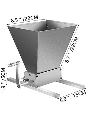 2-Roller Home Brew Grain Mill Grinder – 8lbs/Min High-Speed Malt Crusher