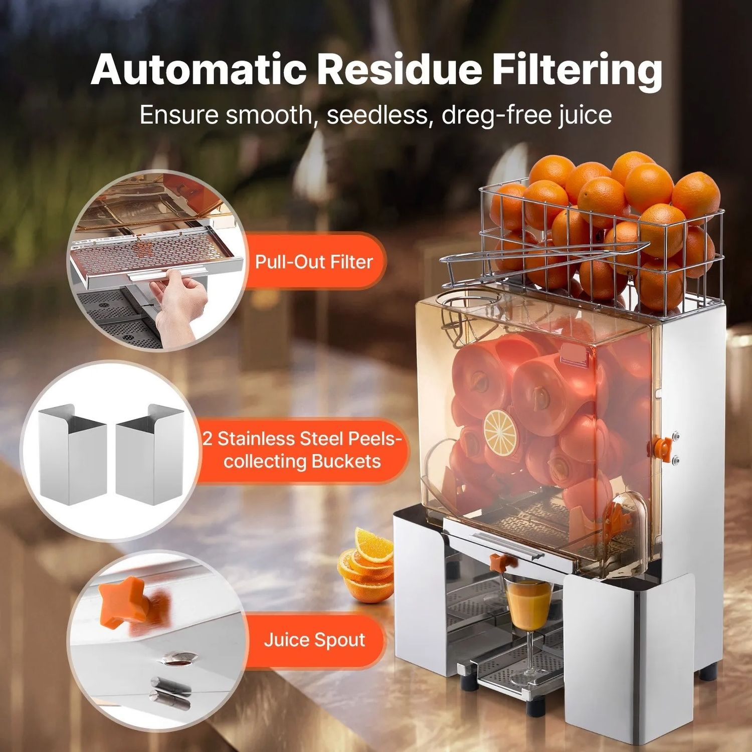 Commercial Orange Juicer Machine 120W Automatic