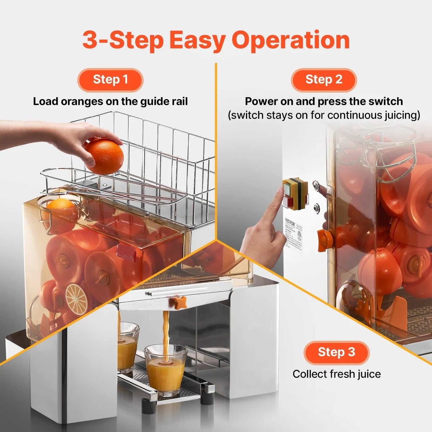 Commercial Orange Juicer Machine 120W Automatic