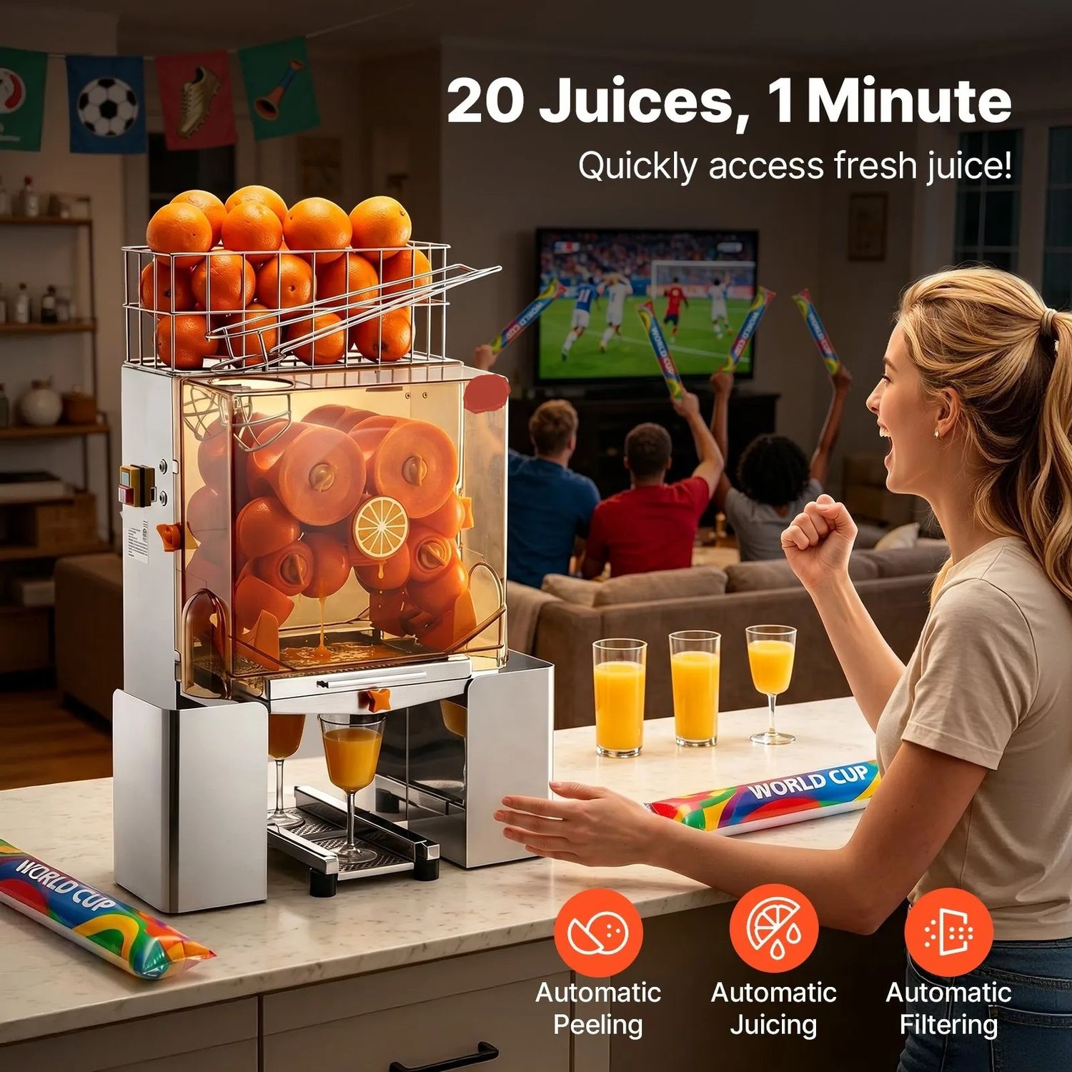 Commercial Orange Juicer Machine 120W Automatic