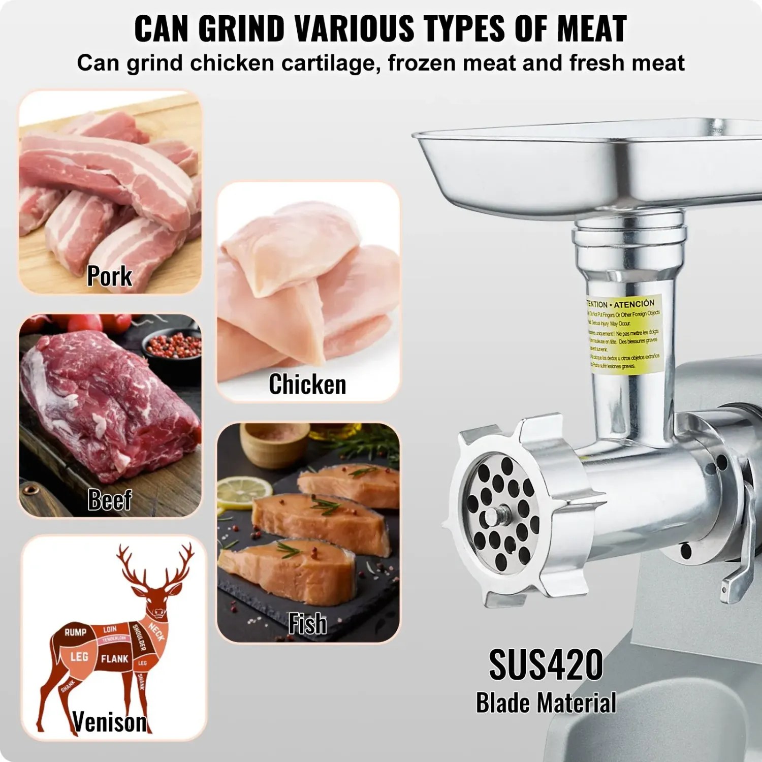800W Max Electric Meat Mincer with Sausage Maker
