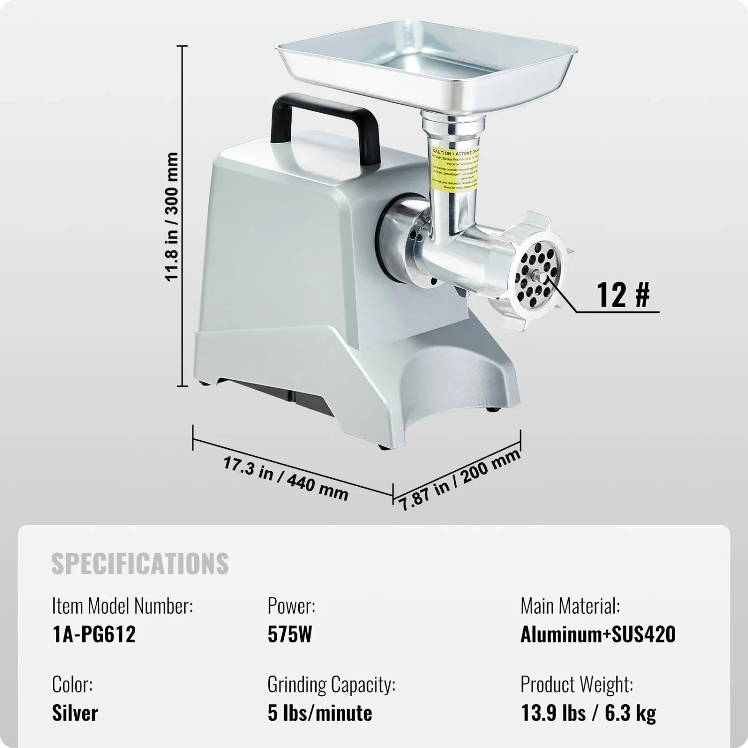 800W Max Electric Meat Mincer with Sausage Maker