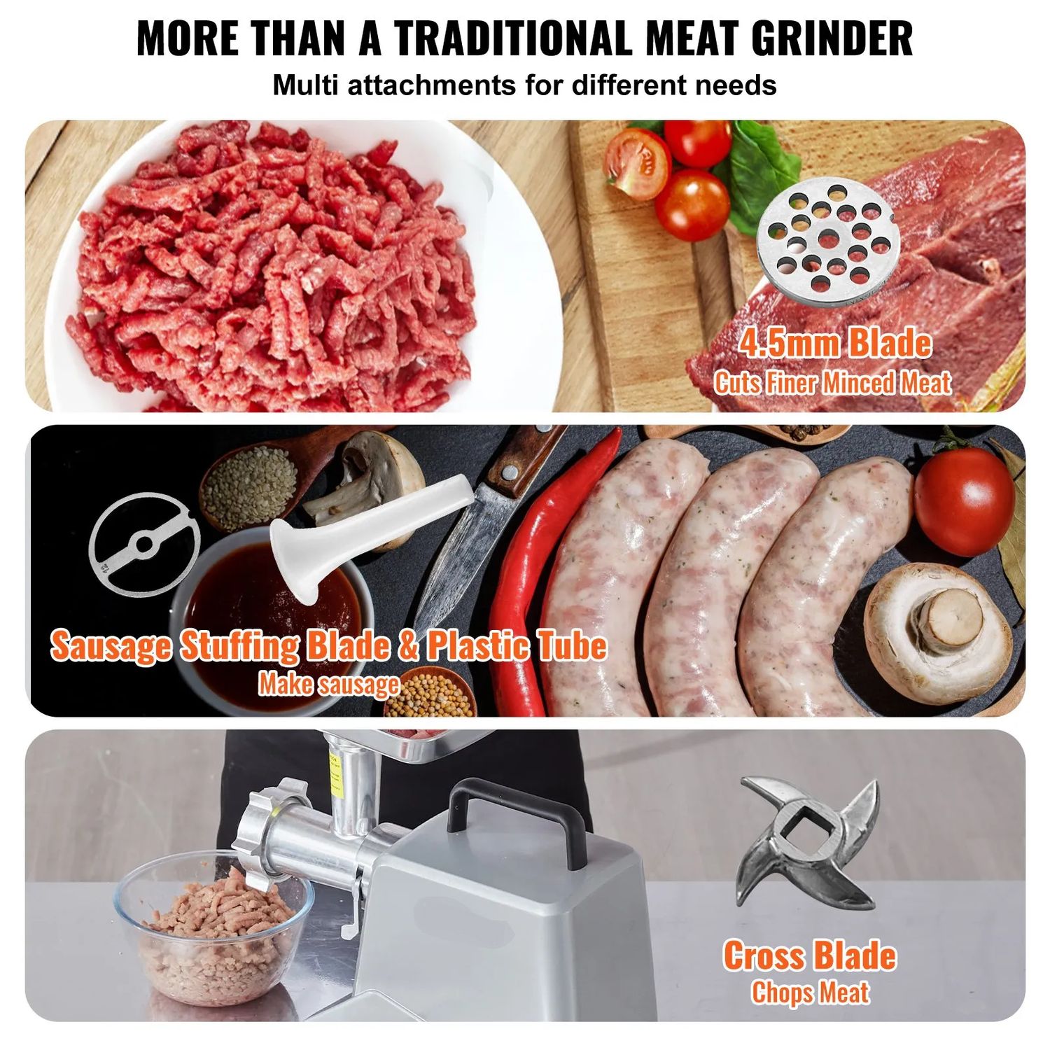 800W Max Electric Meat Mincer with Sausage Maker