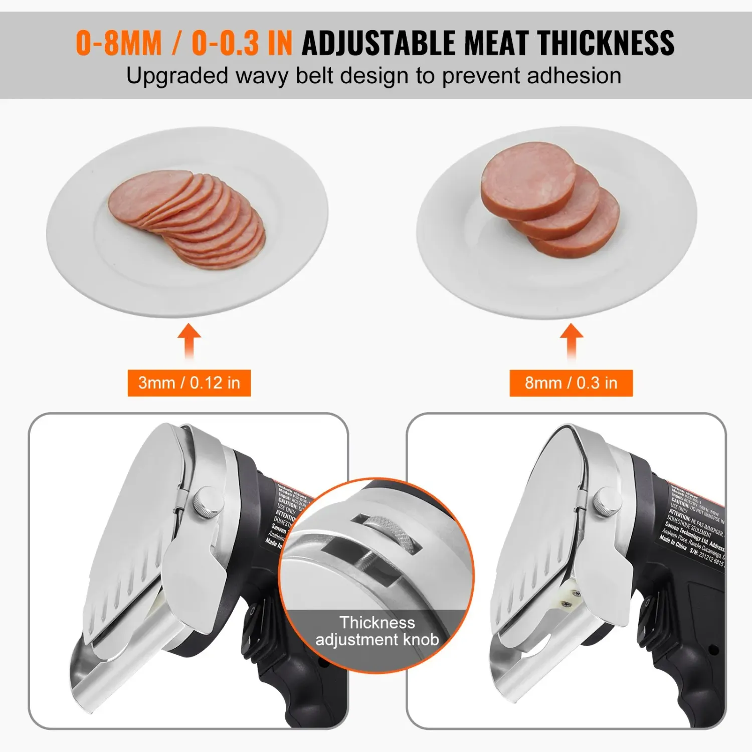 80W Commercial Electric Shawarma and Gyro Meat Slicer