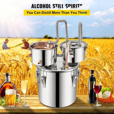 Stainless Steel Alcohol Distillation Kit with Copper Condenser &amp; Thumper Keg