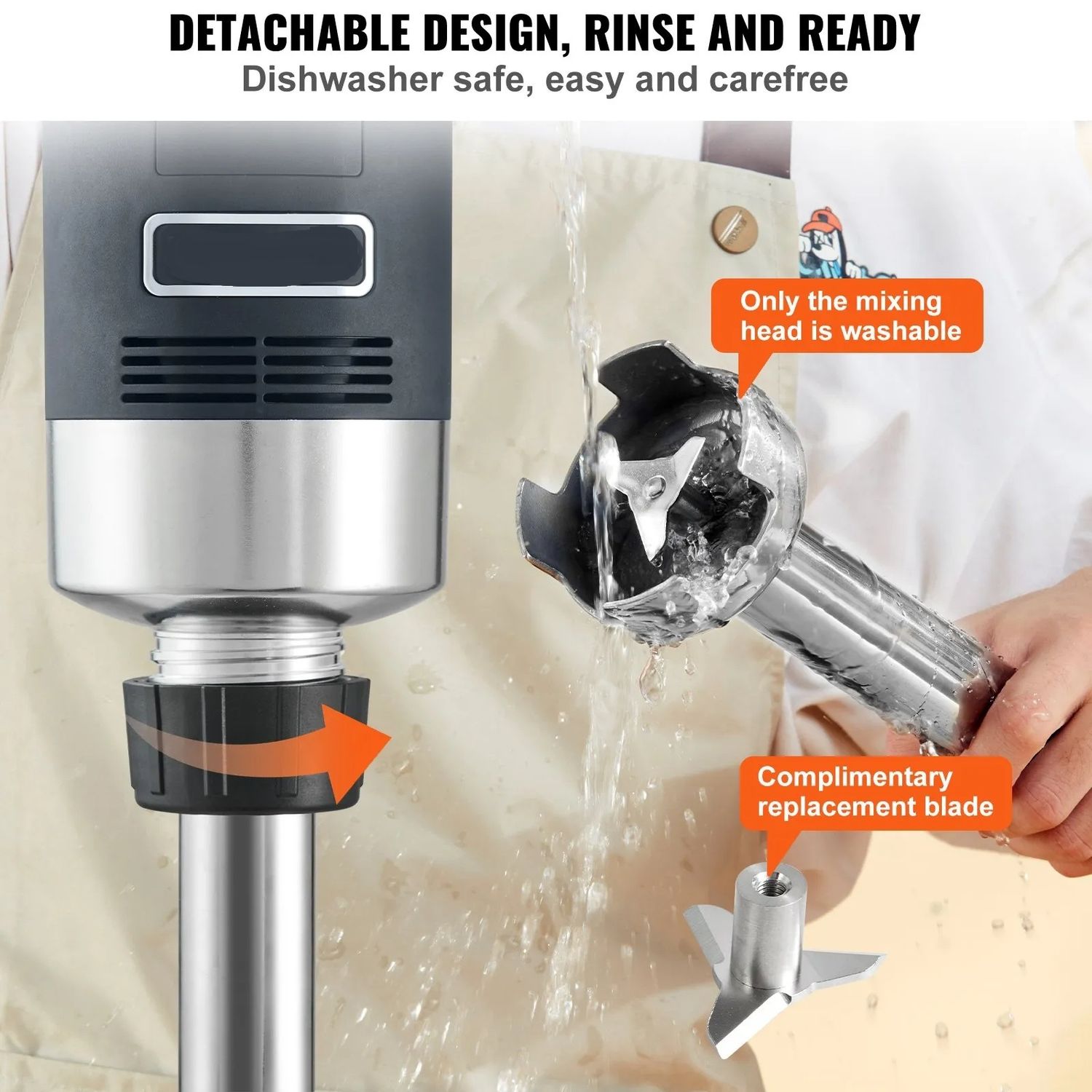 Commercial Immersion Blender 750W Heavy Duty