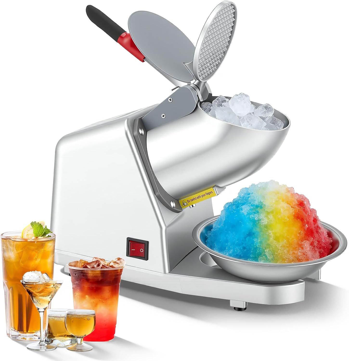 Electric Ice Crusher 300W Stainless Steel Machine with 2 Blades
