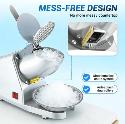 Electric Ice Crusher 300W Stainless Steel Machine with 2 Blades