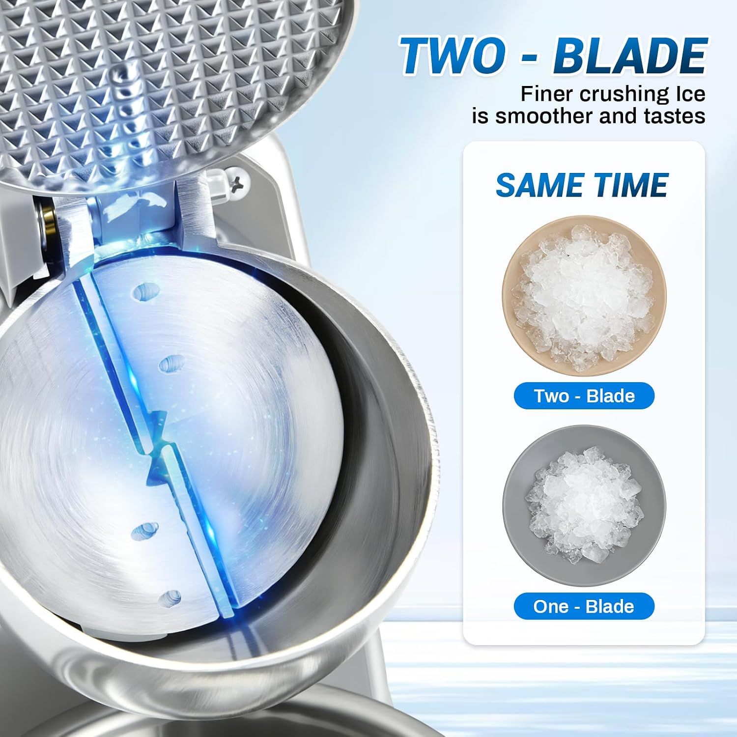 Electric Ice Crusher 300W Stainless Steel Machine with 2 Blades